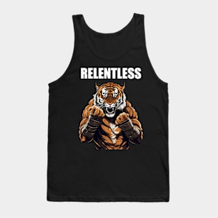 Motivational Quote Relentless Tiger Boxer Motivation Tank Top